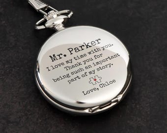 Male Teacher Gift - Important Part Of My Story - Personalized Pocket Watch