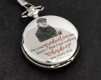 On Your Graduation Day Memorial Custom Photo - Personalized Pocket Watch