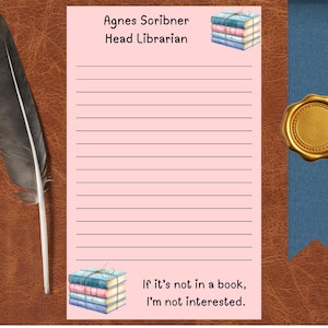 Customized Book Lover Notepad | Personalized Library Lover Notepad