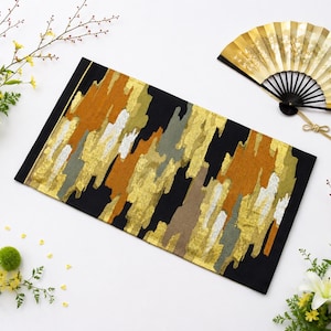 30.5×53cm Vintage Obi Table Center, Kasumi Pattern, Japanese Decorative Mat, Kimono Obi Remake, Made in Japan