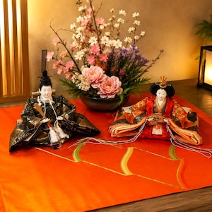 Large Japanese Obi Rug 61×64.5cm, Kawara Tile Pattern, Upcycled Silk Obi, Table Centerpiece & Decorative Mat-NO.1942