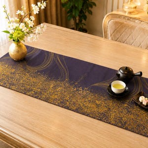 Vintage Silk Obi Table Runner 31×81cm, Japanese Table Topper, Sen Shomon Mansho Mon, Kimono Obi Remake, Japandi Decor, One of a Kind