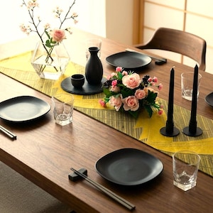 Japanese Obi Table Runner 30.5x100cm | Saga Nishiki Silk | Auspicious Pattern | Handmade Vintage Kimono Decor