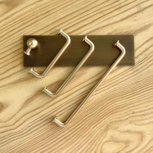 Zinc Alloy Cabinet Handles, Modern Furniture Hardware, Brushed Brass Drawer Pulls