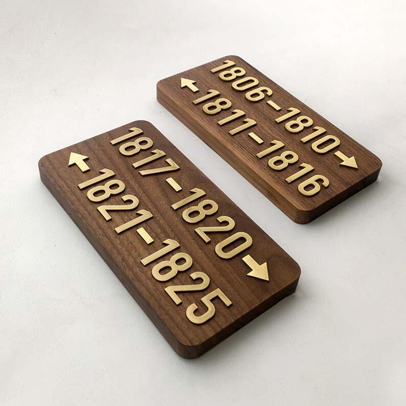 Personalized Walnut House Number Plaque With Solid Brass Numerals ...