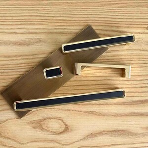 Black and Gold Cabinet Pulls Modern Luxury Zinc Alloy Drawer Handles Nordic Style Kitchen Hardware Matte Black Cupboard Knobs