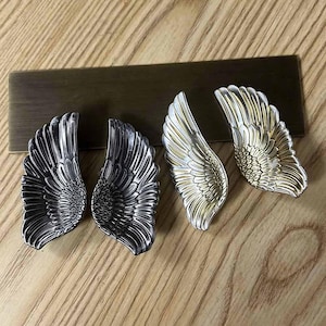 Angel Wings Cabinet Knobs Vintage Zinc Alloy Drawer Pulls Wing Solid Brass Dresser Handle Pull Retro Furniture Hardware