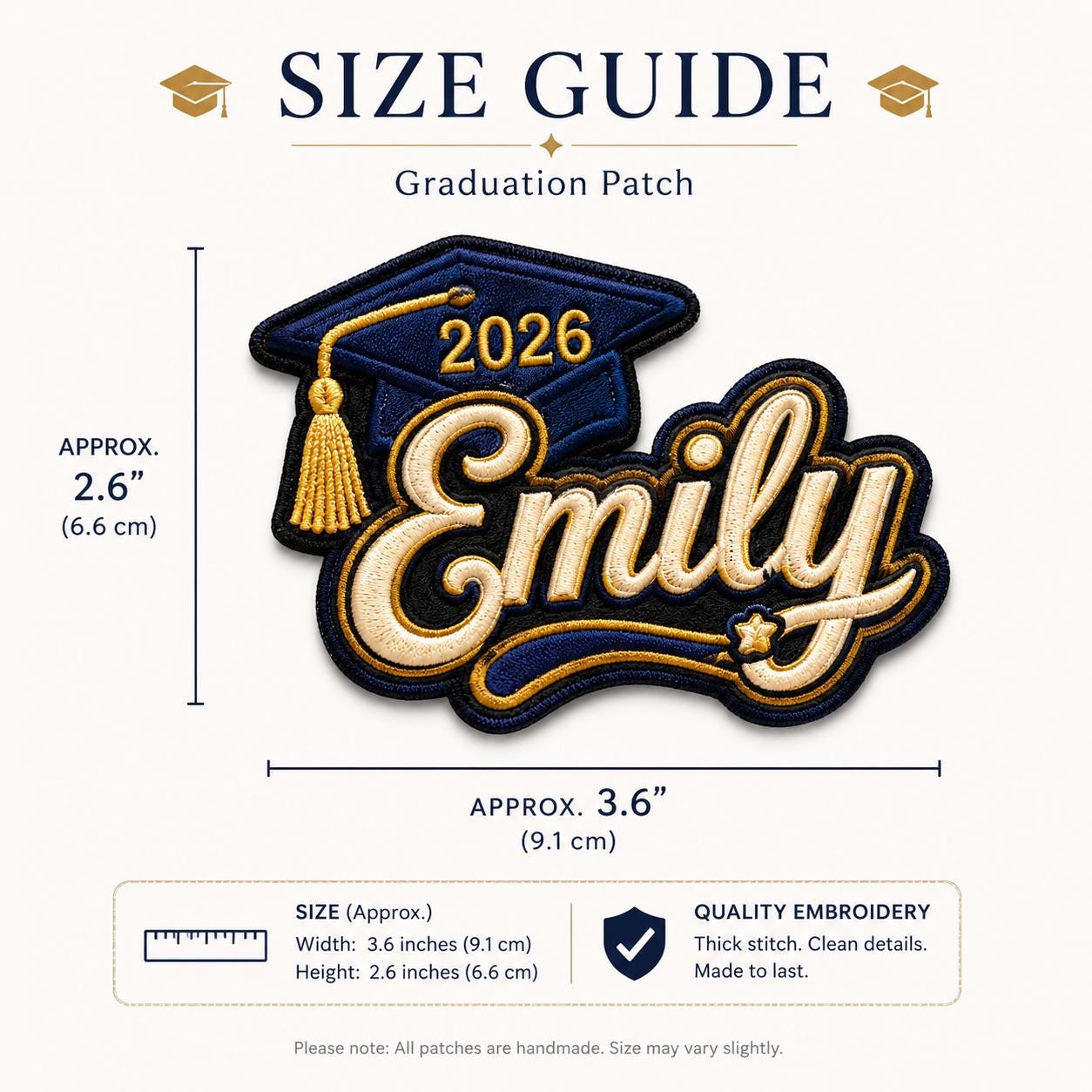 Ase Gradution Patch Custom Graduation Name Patch Class of 2026, Senior Year Embroidered ...