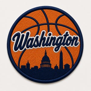 Washington Basketball Patch Iron On Embroidered Skyline Jersey Badge Varsity Sport Logo Decorative Applique for Jacket Backpack Hat