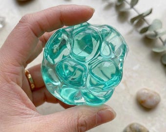 Handgefertigter transparenter strukturierter Squishy Ball, ASMR Squeeze Stress Relief Fidget Spielzeug, befriedigendes Stretch und Press Schreibtischspielzeug, Geschenk für Erwachsene