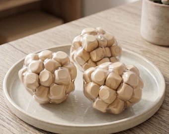 Wood Grain Cluster Squishy Stress Ball,Imitation Wooden Bead Squeeze Fidget Toy,Kawaii Desk Toy for Anxiety Relief,Unique Gift for kids