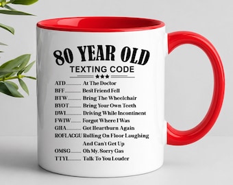 Funny 80th Birthday Mug, 80 Year Old Gag Gift Coffee Cup