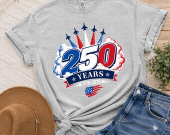 USA 250 Years Shirt, Patriotic 1776-2026 Anniversary Tee, Independence Day Apparel