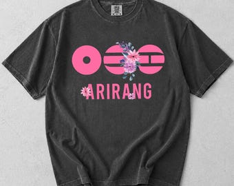 Comfort Colors BTS World Tour Arirang Shirt , Korean Floral Graphic Tee, Minimalist Apparel