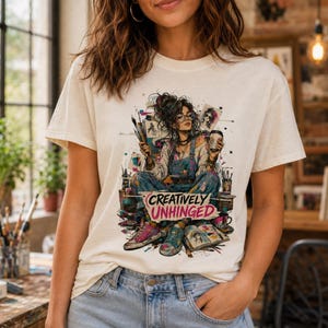Kreative, unkonventionelle Frau (PNG), lustiges Künstlerzitat (Clipart), exzentrisches, kreatives Mädchen-T-Shirt-Sublimationsdesign