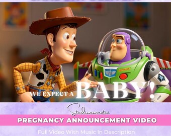 Gepersonaliseerde Toy Story zwangerschapsaankondigingsvideo | Woody & Buzz onthullen de baby | Jullie namen ingesproken | Levering op dezelfde dag | Geanimeerd