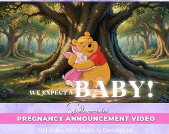 Gepersonaliseerde klassieke Winnie de Pooh-video voor de aankondiging van je zwangerschap | Babyonthulling met Pooh en Knorretje | Met eigen stem |