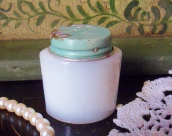 Ponds Cold Cream Jar, Antique Milk Glass Face Cream Jar