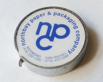 Barlow 3 Foot Tape Measure, 36 inch Measuring Tape, Vintage NPC Advertising Tape Measure with Metric