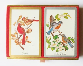 Congress Wild Bird Double Deck Playing Cards, Vintage Cards Signed by WD Gaither, Lithograhed in Spain