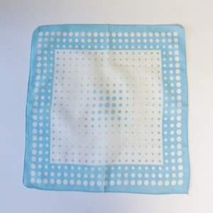 Blue and White Polka Dot Hanky, Vintage Dotted Hanky