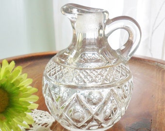 Imperial Glass Cruet, EAPG Cape Cod Pattern Art Glass Bottle, Vintage Crystal Cruet with No Stopper, 60s