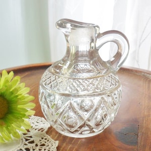 Imperial Glass Cruet, EAPG Cape Cod Pattern Art Glass Bottle, Vintage Crystal Cruet with No Stopper, 60s