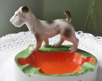 Scottish Terrier Ashtray, Vintage Ceramic Dog Ashtray