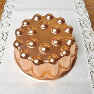 Cherry Bump Copper Jello Mold, Vintage 3 1/2 Cup Aluminum Kitchen Mold