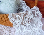 Light Blue Chantilly Lace, 1 yd x 4 3 4 quot Wide Trim, Selling it by the Yard, Vintage Cotton Lingerie Lace