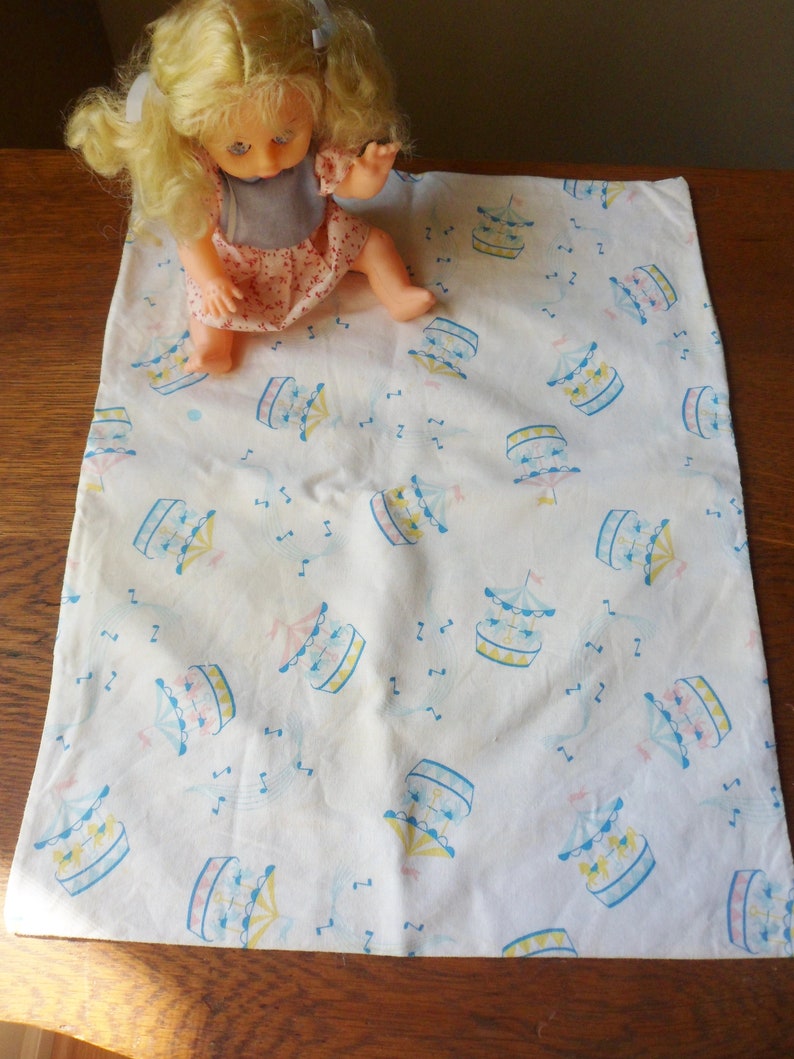 Baby Pillow Sham With Carousels Babys Pillow Cover With Merry Etsy