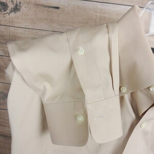 Jos A Bank Travelers Collection Tan Button Down Shirt, Mens Long Sleeve Vintage Cotton Shirt, Size 15 1/2-32 bild 3