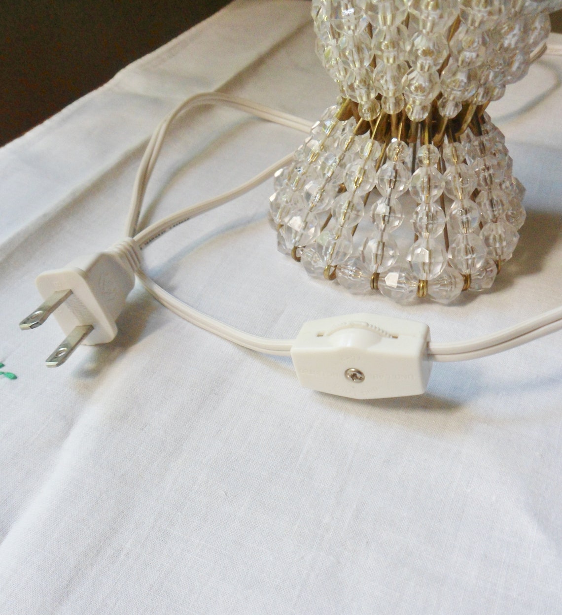 Safety Pin Lamp Small Handmade Clear Bead Lamp Etsy