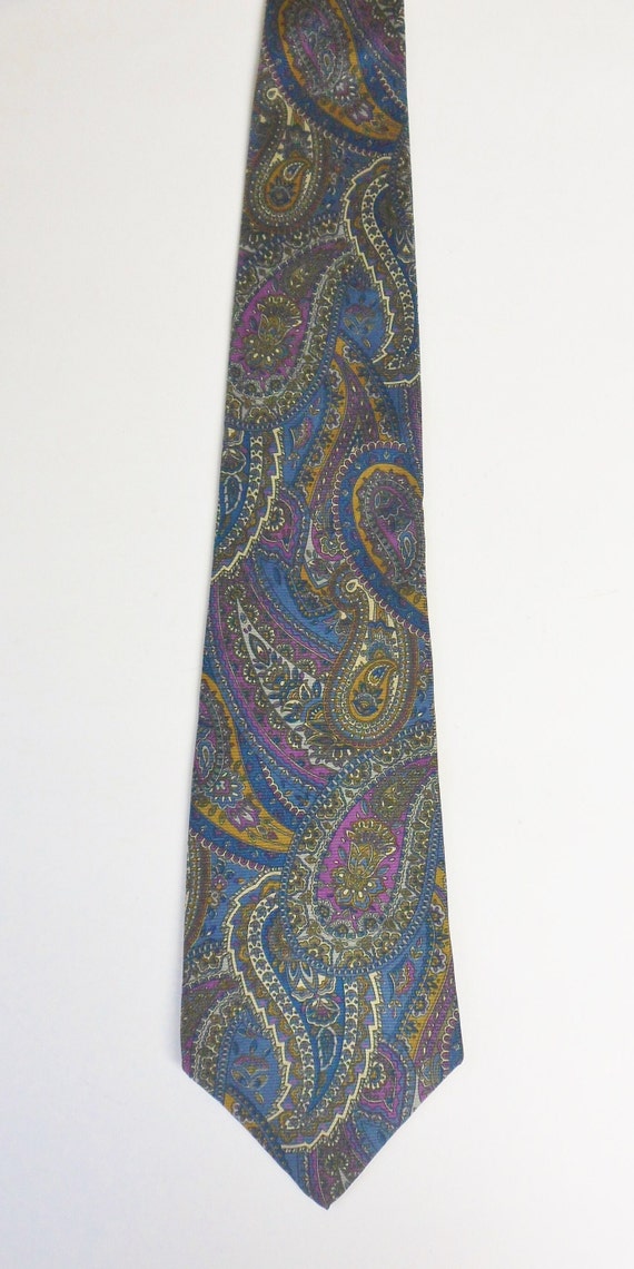 Sheaf and Caber NeckTie, Multi Colored Paisley Ti… - image 4