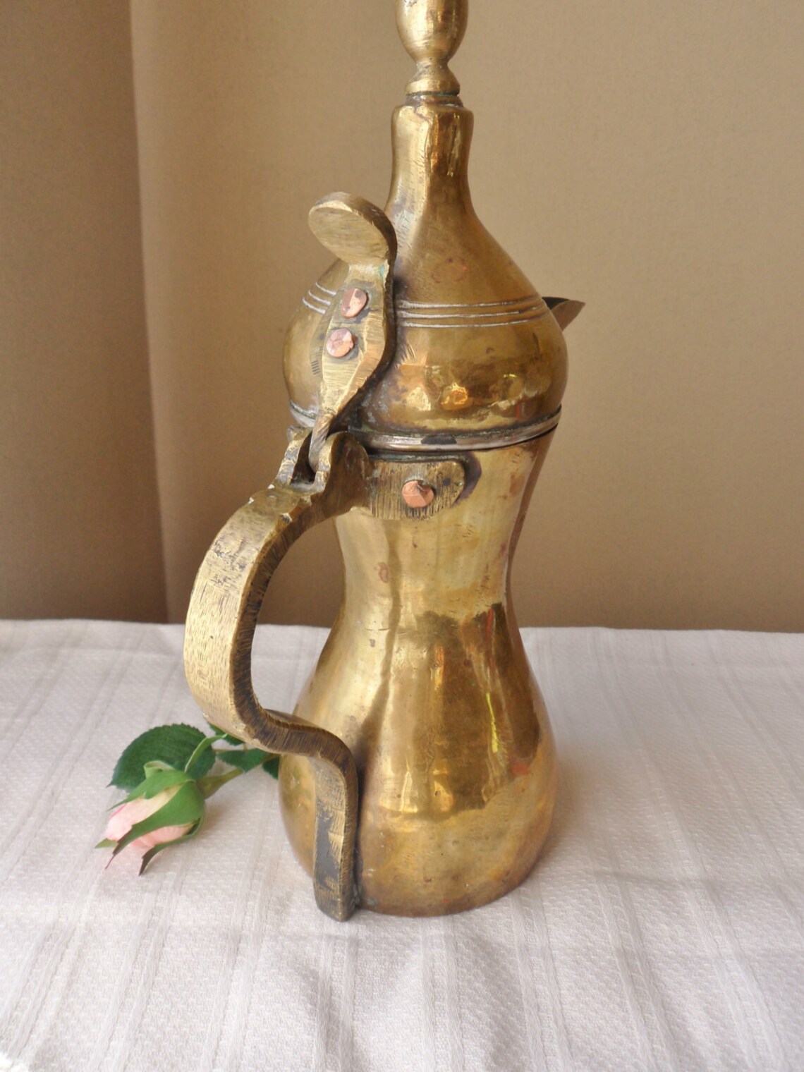 Turkish Teapot Handmade Solid Brass Teapot with Copper Etsy