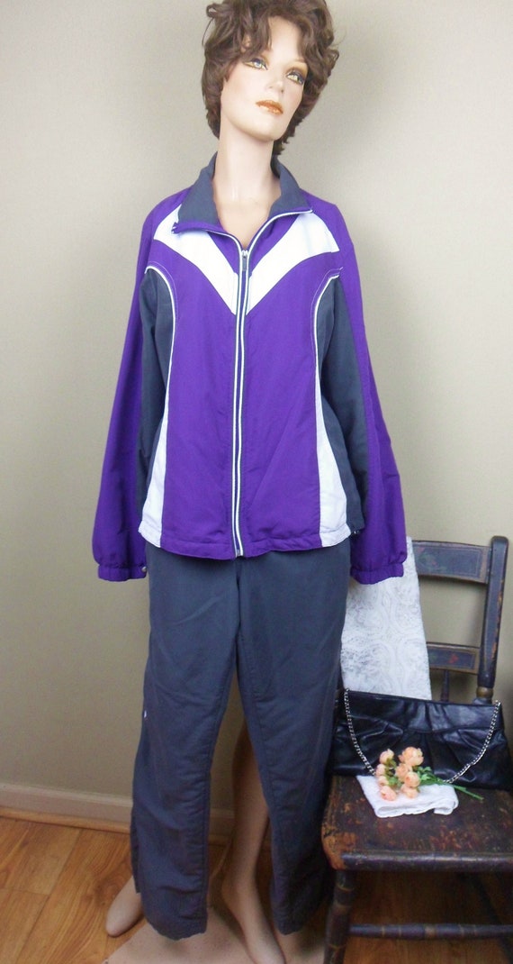 Kim Rogers Jogging Suit, Purple and Black Running 