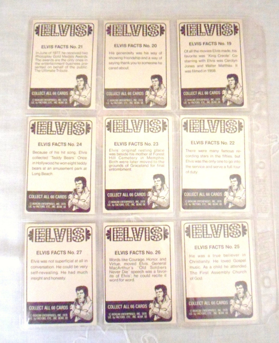 Elvis Collector Cards, Nine Elvis Presley Trading Cards 19