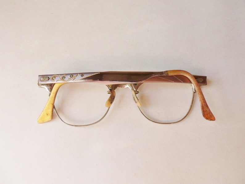 Taupe Rhinestone Victory Eyeglass Frames 12K Gold Filled | Etsy