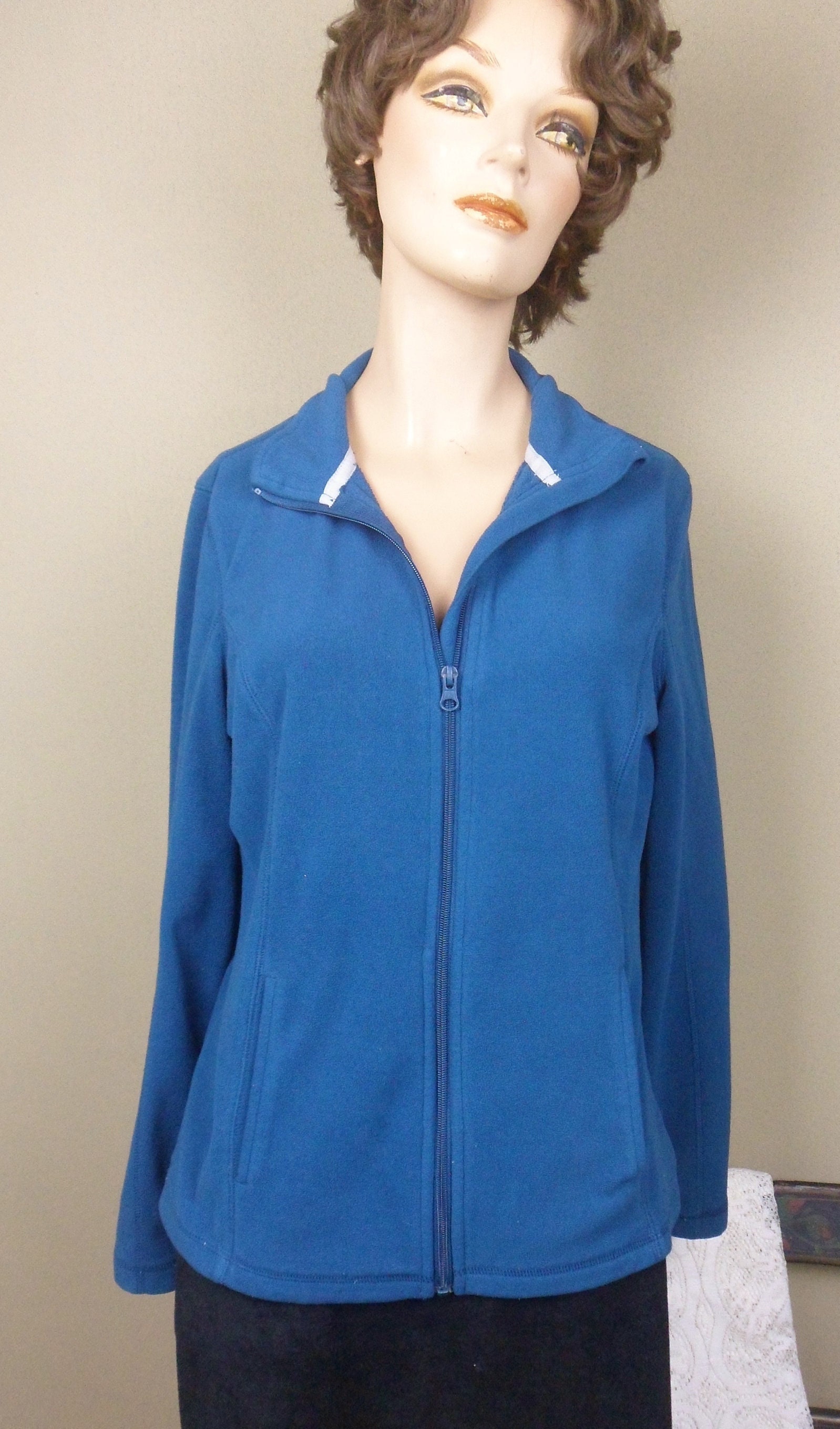 Danskin Now Blue Exercise Jacket, Vintage Workout Zipper Jacket, Size S -   Canada