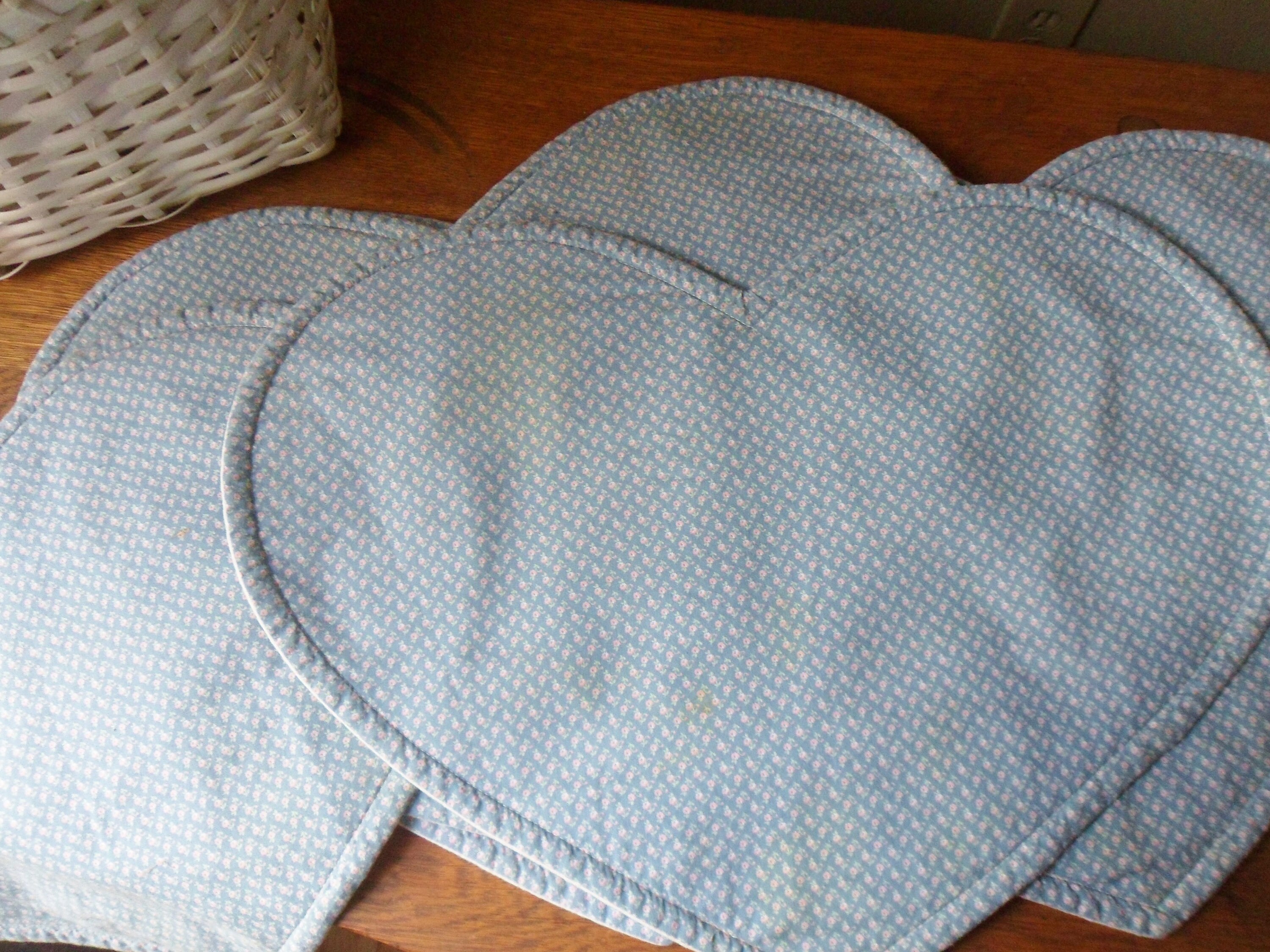 Six Light Blue Heart Placemats Heart Shaped Placemats Etsy