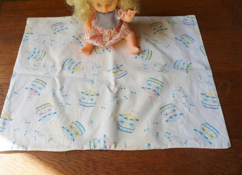 Baby Pillow Sham With Carousels Babys Pillow Cover With Merry Etsy