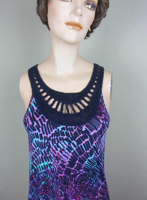 Multi Colored Tunic Top, Cable and Gauge Long Sleevel… Gem