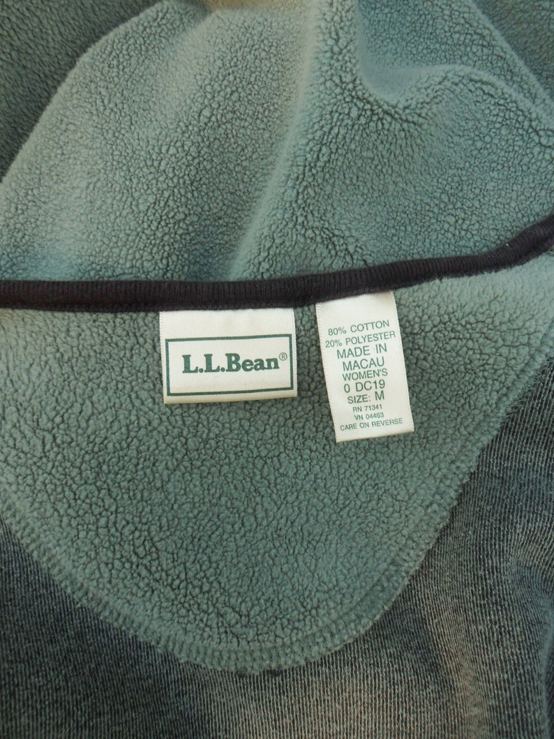 Cardigan Style Button Down Jacket Sage Green Fleece Jacket Green LL Bean Jacket Size Medium