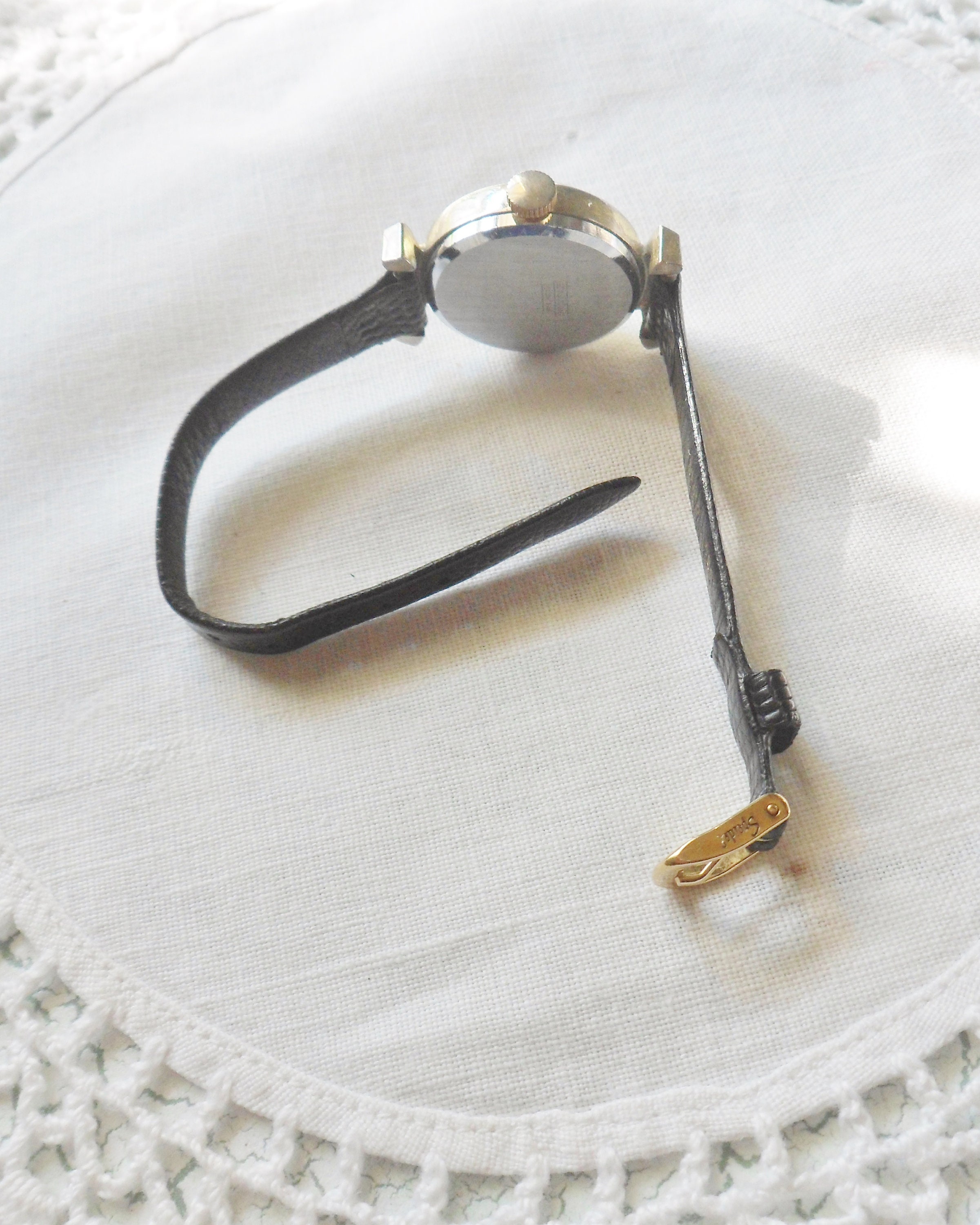 Lucerne Kaleidescope Wrist Watch Black Lizard Leather Band  