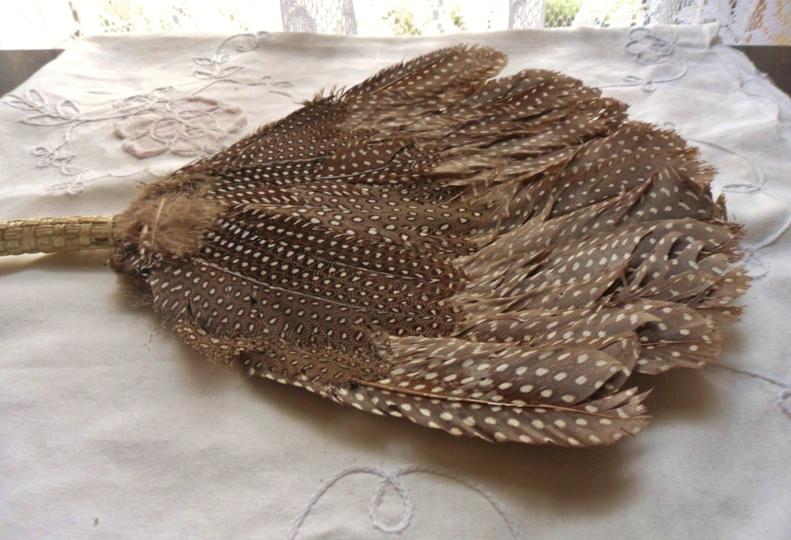 Handmade Guinea Hen Feather Hand Fan Real Feather Hand Held Etsy India