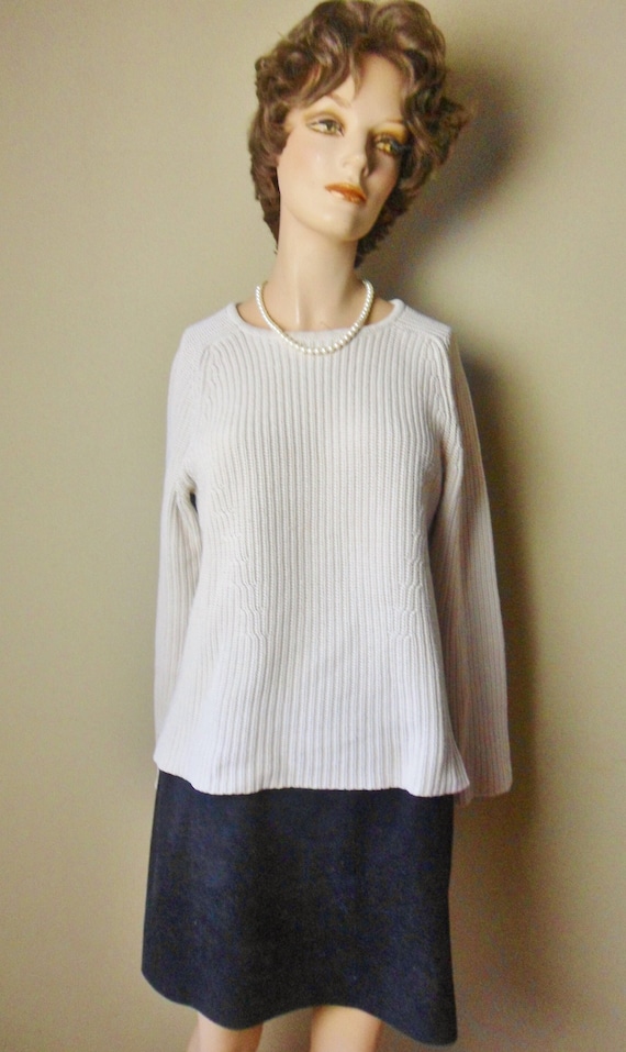 Jennifer Moore Beige Sweater, Vintage Long Sleeve 