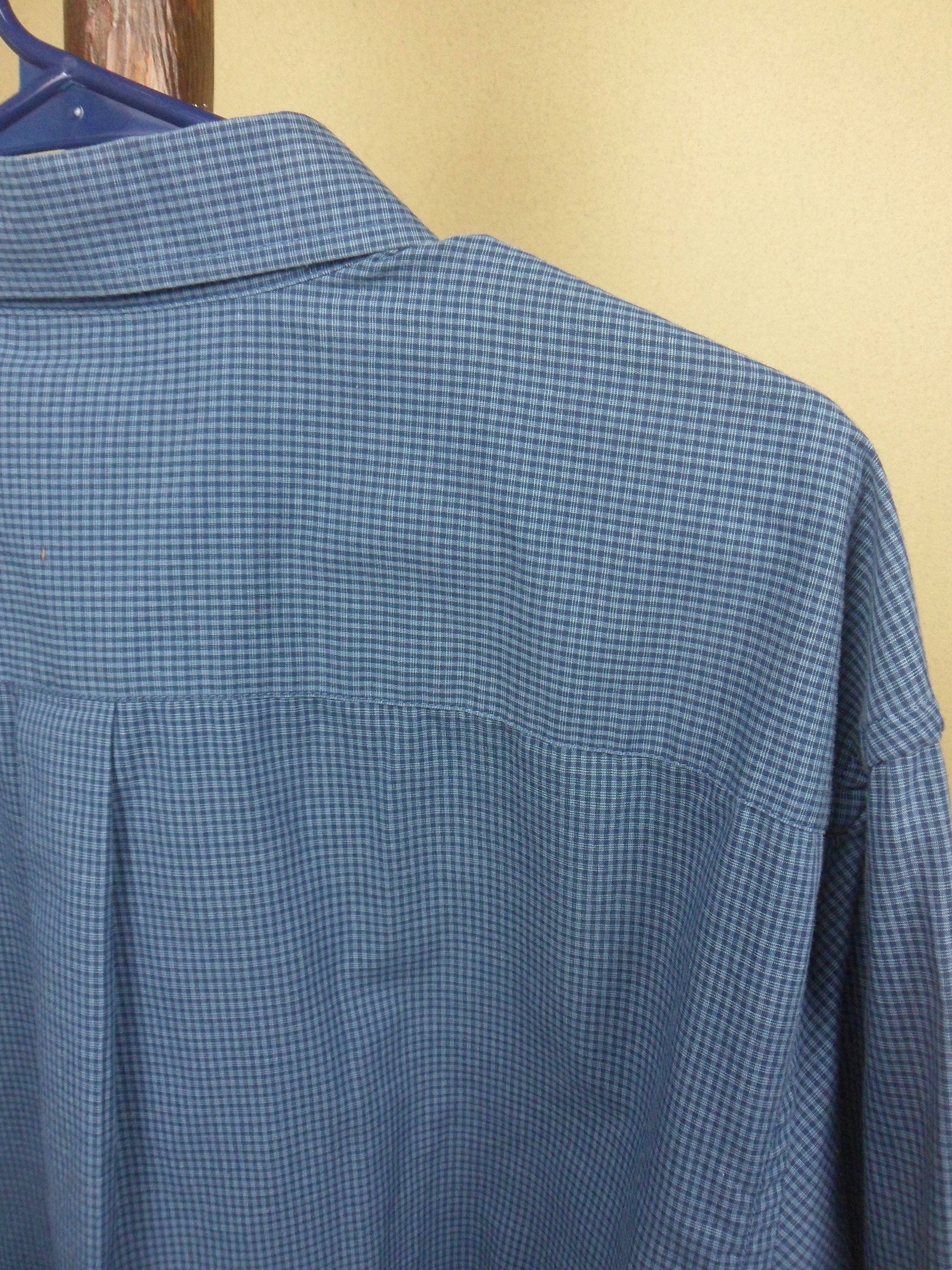 Arrow Button Down Shirt, Mens Vintage Long Sleeve Dark Blue