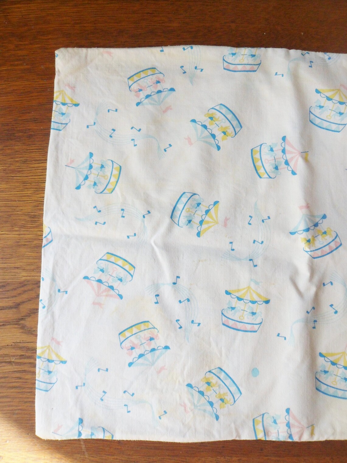 Baby Pillow Sham With Carousels Babys Pillow Cover With Merry Etsy
