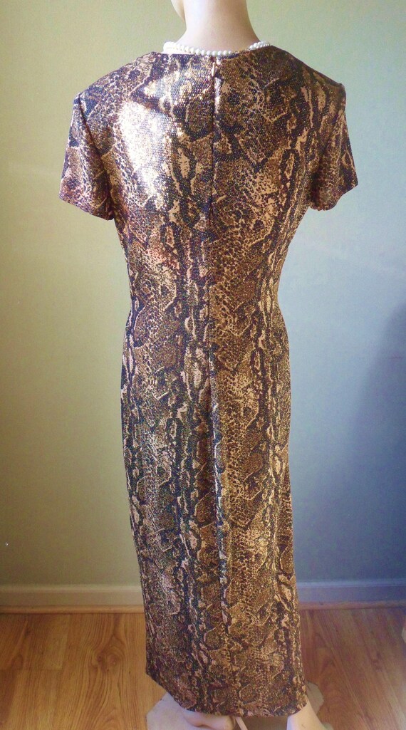 Metallic Reptile Dress, Floor Lengh Evening Gown,… - image 5