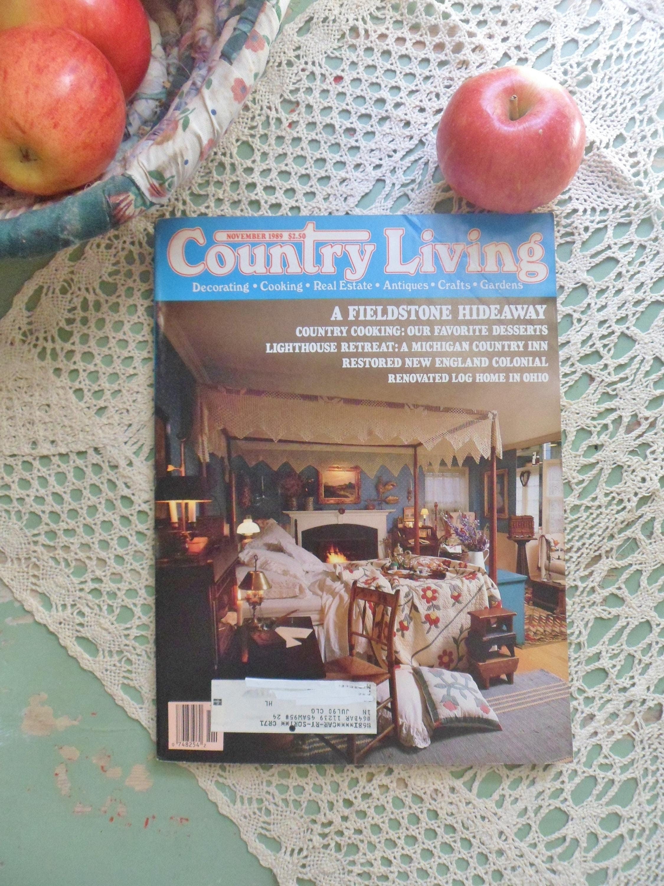 Country Living Magazine, November 1989, Vintage Holiday Issue, Log 